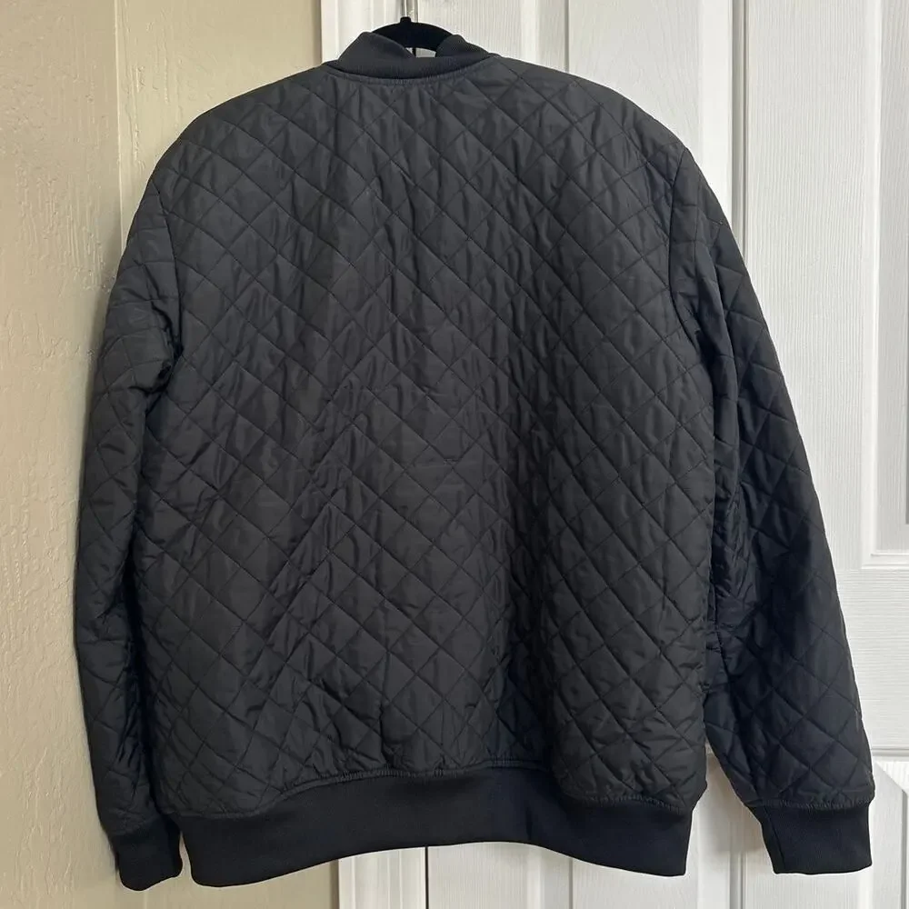 adidas Originals Quilted Bomber Jacket Black‎ Trefoil Men's XL AB7862